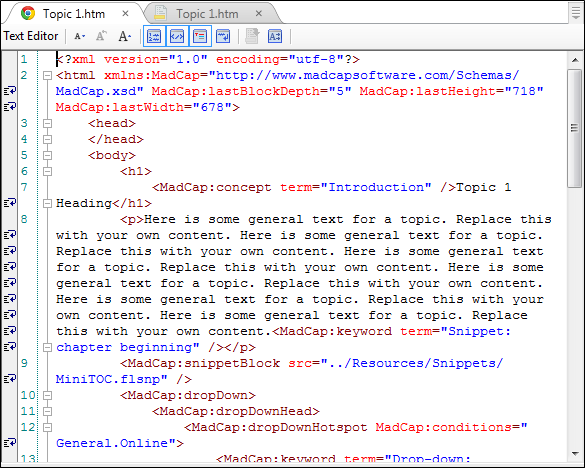 Internal Text Editor