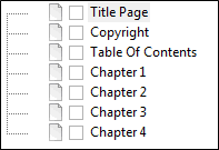 Example of an online TOC outline for print-based output.