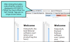 The Differences Editor displayed in WYSIWYG format rather than with tags.