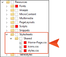 File structure of the stylesheets that the MadCap Doc Team uses.