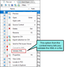 Option for validating XML when a files indicates it needs fixing.