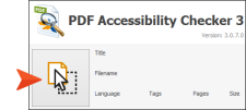 This example shows where to drag a PDF into an accessibility checker program.