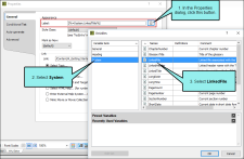 The Properties dialog using a LinkedFile variable for an entry.