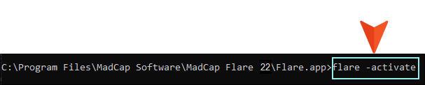 Command line activate for Flare